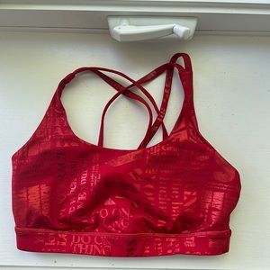 Lululemon Energy Bra red foil manifesto edition size 6